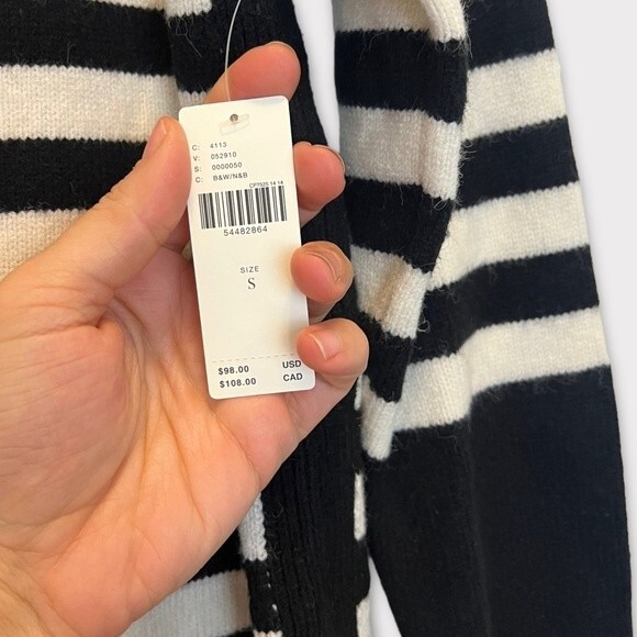 Anthropologie Rebekah Tunic Sweater Black and‎ White Stripe NWT Size Small - Picture 5 of 9